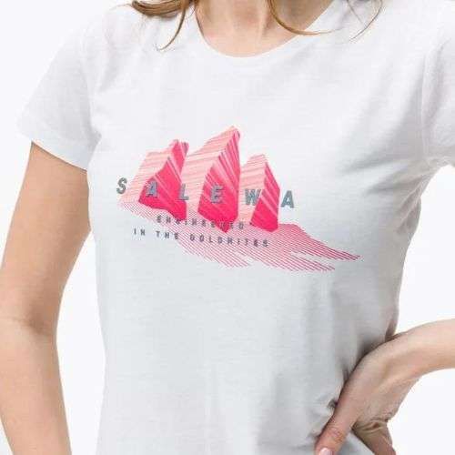 Salewa Lines Graphic Dry Damen-Trekking-Shirt weiß 00-0000028064
