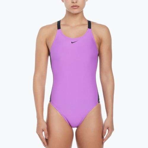 Einteiliger Badeanzug Nike Logo Tape Fastback fuchsia dream