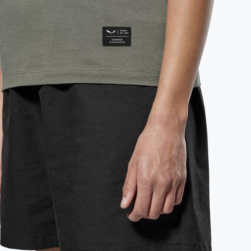 Damen-T-Shirt Salewa Eagle Logo Patch 5A50 verblasst grün