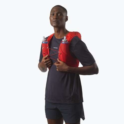 Laufweste Salomon ADV SKIN 12 Set flame scarlet/haude red