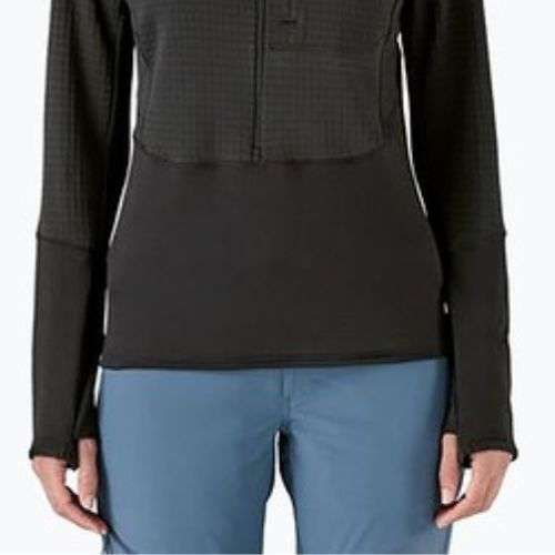Damen Softshelljacke Patagonia R1 Hybrid Pullover Hoody schwarz