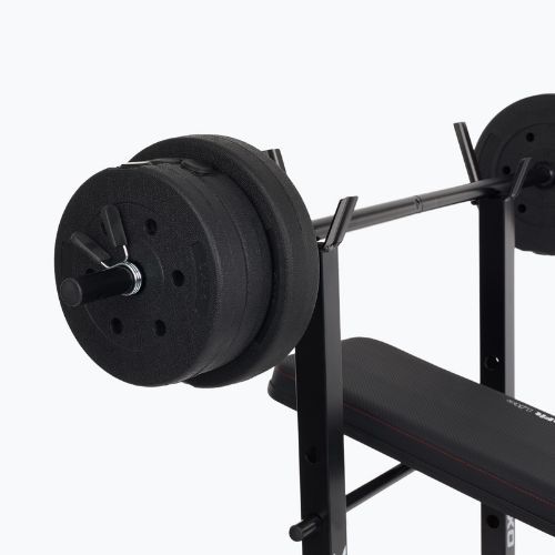 XTREXO BenchFit Lite Trainingsbank mit Ständer und Langhantel schwarz