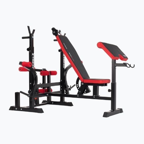 XTREXO BenchFit Max Trainingsbank mit Ständer und Gebetsstange schwarz