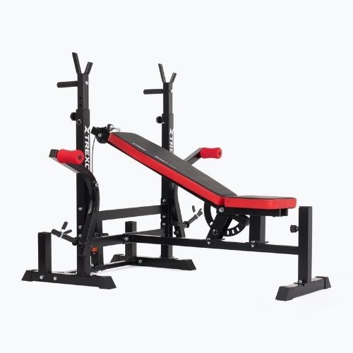 XTREXO BenchFit Max Trainingsbank mit Ständer und Gebetsstange schwarz