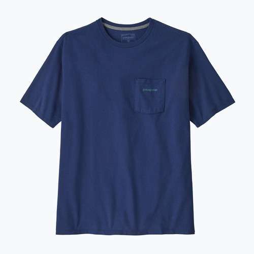 Herren Patagonia Boardshort Logo Tasche T-shirt Responsibili clementi blau