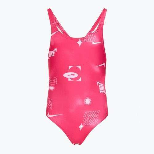 Einteiliger Kinder-Badeanzug Nike Hydrastrong Fastback rush pink