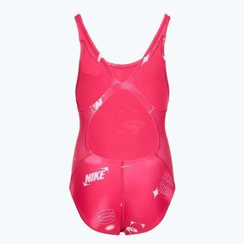 Einteiliger Kinder-Badeanzug Nike Hydrastrong Fastback rush pink