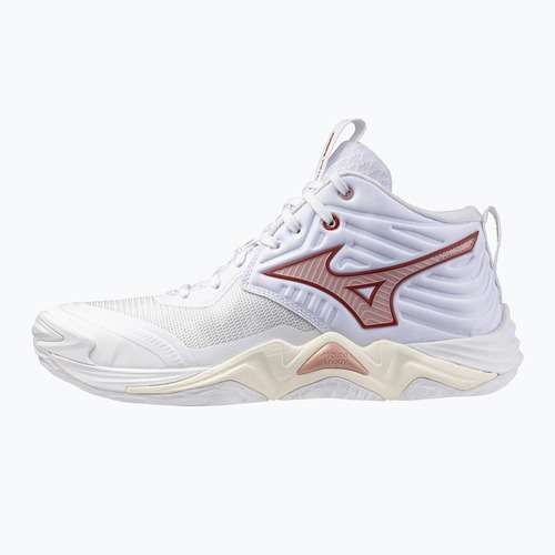Damen-Volleyballschuhe Mizuno Wave Momentum Elite Mid white/rose elegance/lava falls