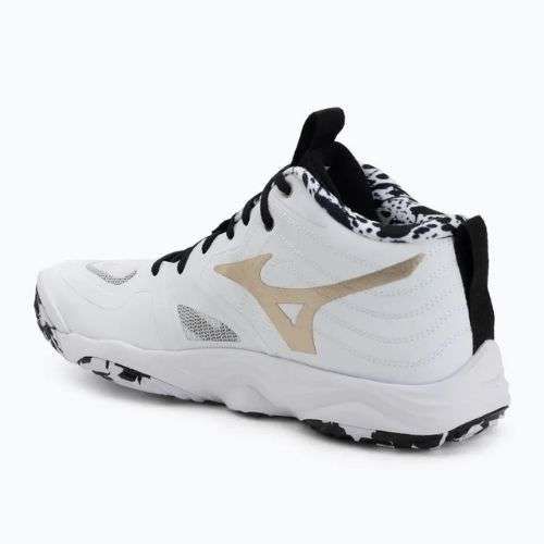 Volleyballschuhe Mizuno Wave Momentum Elite Mid white/black/gold