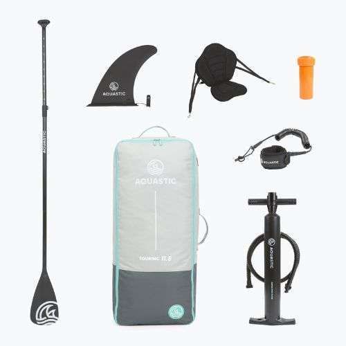 Set Board SUP aufblasbar AQUASTIC Touring 11'6" blau