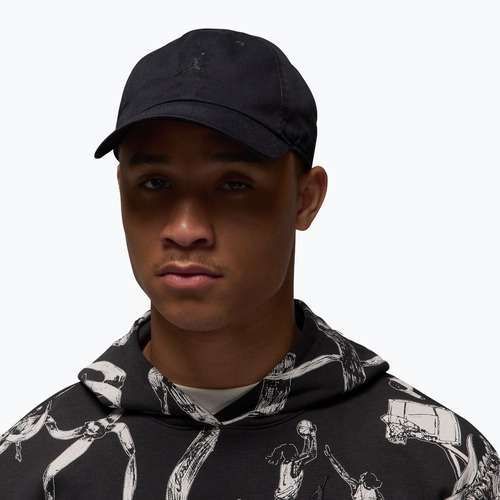 Baseballkappe Jordan Club Unstructured Curved-Bill schwarz/schwarz