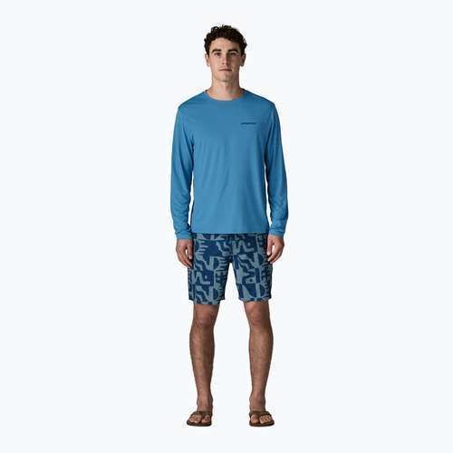Longsleeve Herren Patagonia Capilene Cool Daily - Boardshort Logo shore blue/light shore blue x-dye