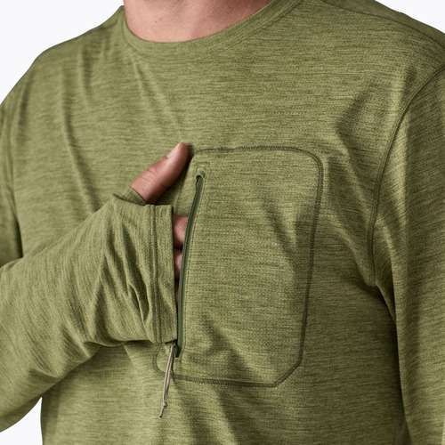 Longsleeve Herren Patagonia Capilene Cool Sun caper green/buckhorn green x-dye
