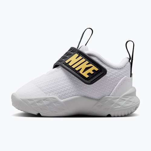 Kinderschuhe Nike Team Hustle D 12 white/black/clear emerald/topaz gold