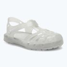 Crocs Isabella Glitter silberne Glitzersandalen für Kinder