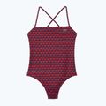 Lacoste Damen einteiliger Badeanzug MF7264 Penumbra / Alizarin / rot