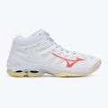 Damen Volleyballschuhe Mizuno Wave Voltage 2 Mid weiß/calypso coral/pale banana 2
