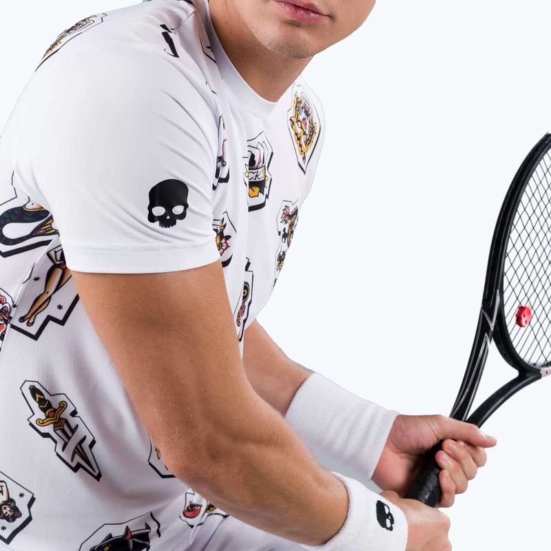 Herren-Tennisshirt HYDROGEN Tattoo Tech weiß T00504001 4