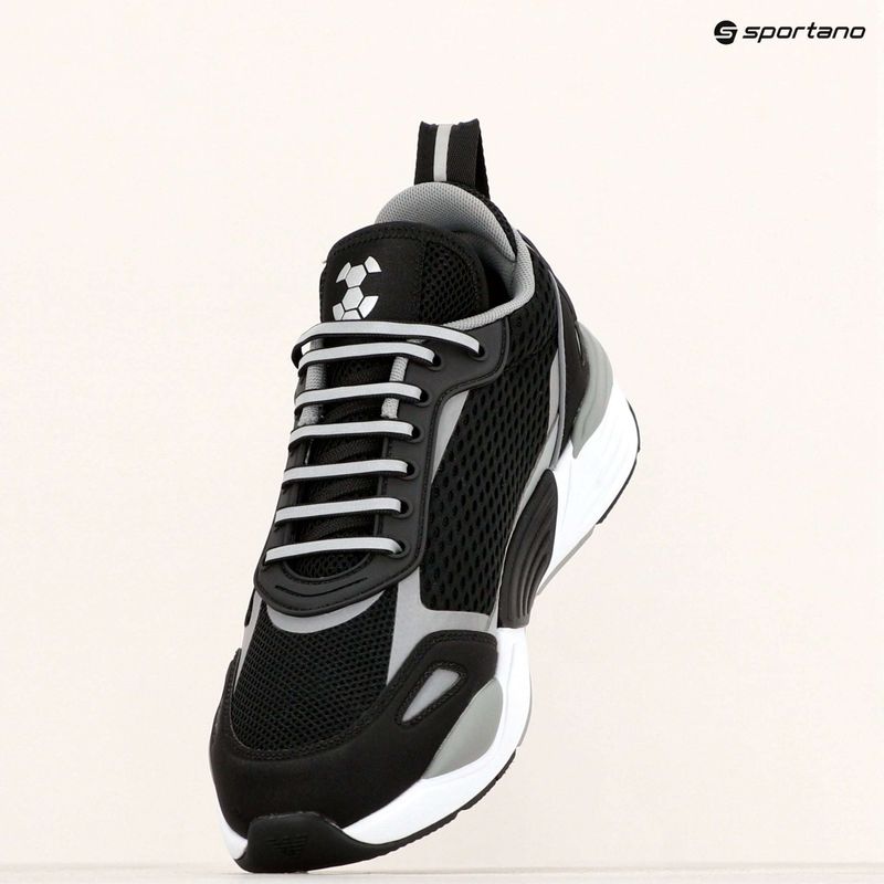 EA7 Emporio Armani Ace Runner Mesh schwarz/silberne Schuhe 10
