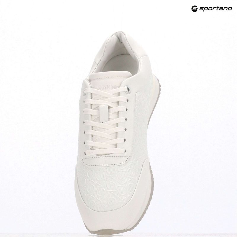 Calvin Klein Damen Schuhe HW0HW02574 Runner Lace Up Mono Pu Triple Bright White 9