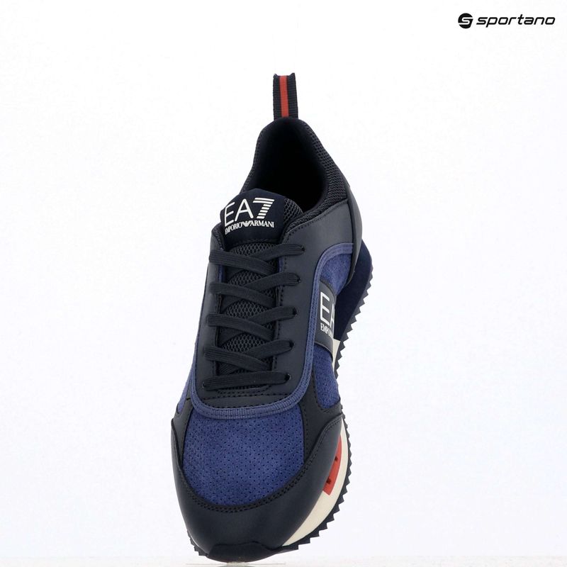 EA7 Emporio Armani Schwarz & Weiß Wildleder Sky Captain / Deep Cobal / Mineral Schuhe 16