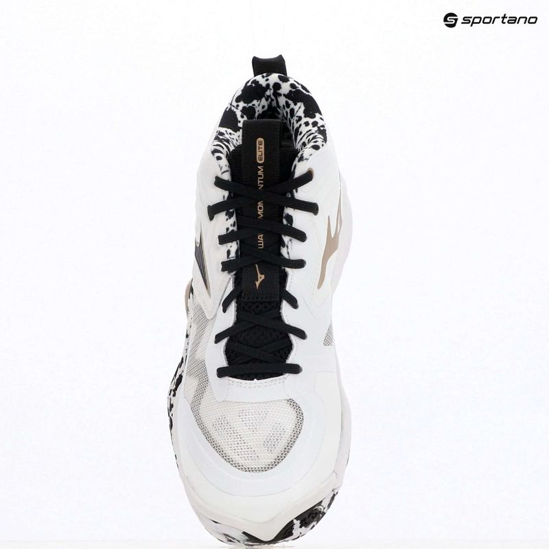 Volleyballschuhe Mizuno Wave Momentum Elite Mid white/black/gold 15