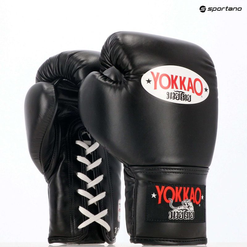 YOKKAO Matrix Lace Up Herren Boxhandschuhe schwarz 8