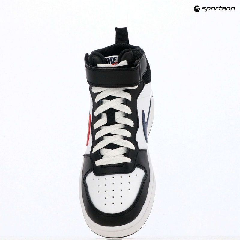 Schuhe Nike Court Borough Mid 2 white/white/black/university red 10