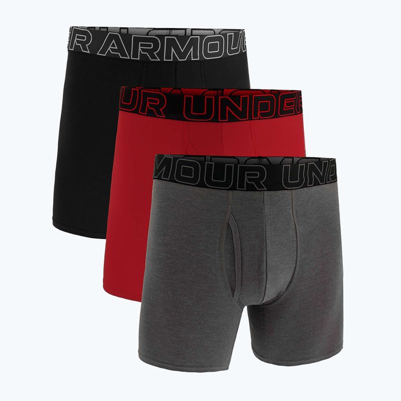 Herren Unterhosen Under Armour Perf Cotton 6" 3 Stk. carbon black/galaxy black 15