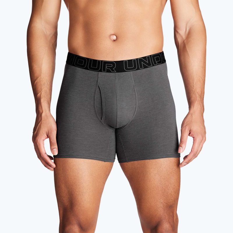 Herren Unterhosen Under Armour Perf Cotton 6" 3 Stk. carbon black/galaxy black 11