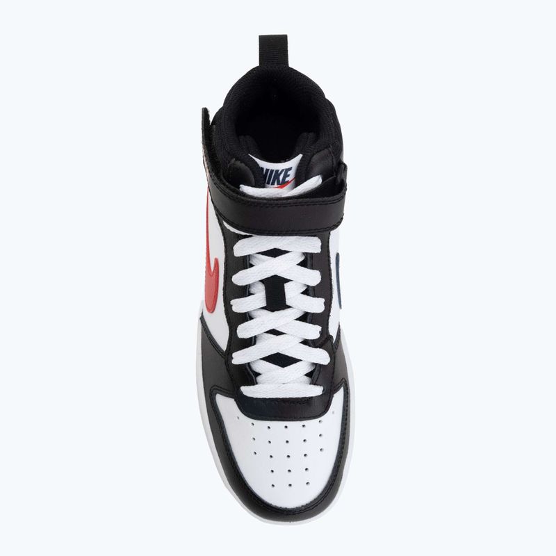Schuhe Nike Court Borough Mid 2 white/white/black/university red 5