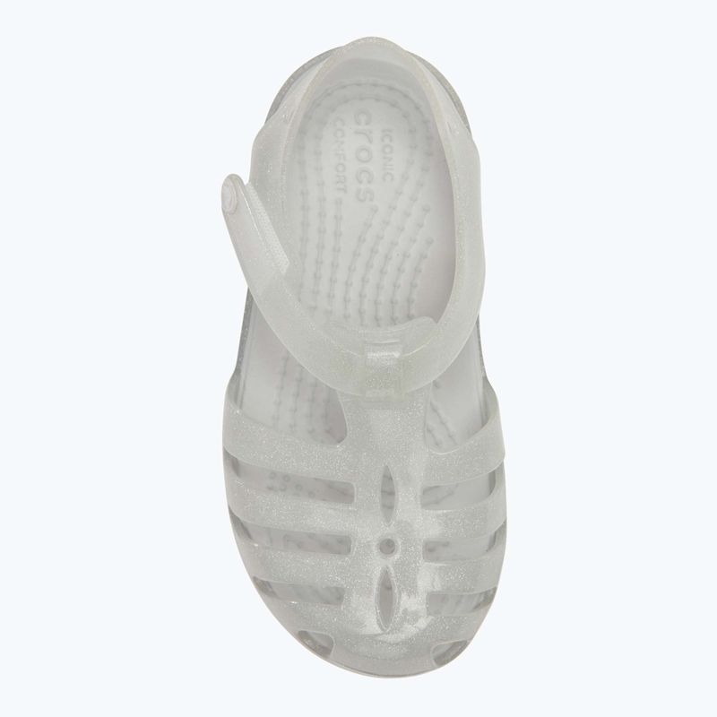 Crocs Isabella Glitter silberne Glitzersandalen für Kinder 5