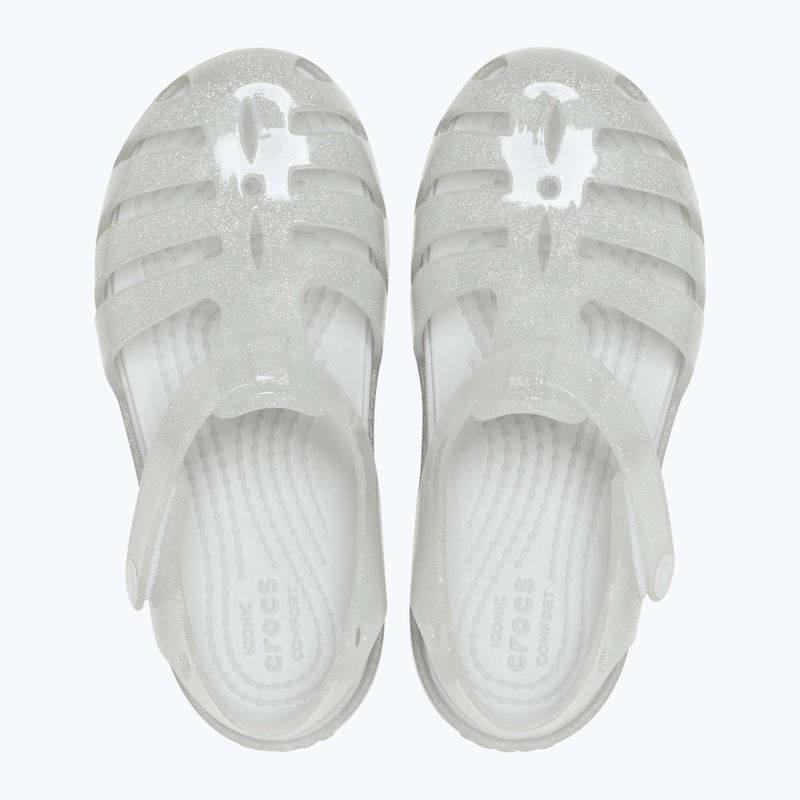 Crocs Isabella Glitter silberne Glitzersandalen für Kinder 8
