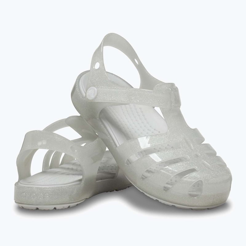 Crocs Isabella Glitter silberne Glitzersandalen für Kinder 9