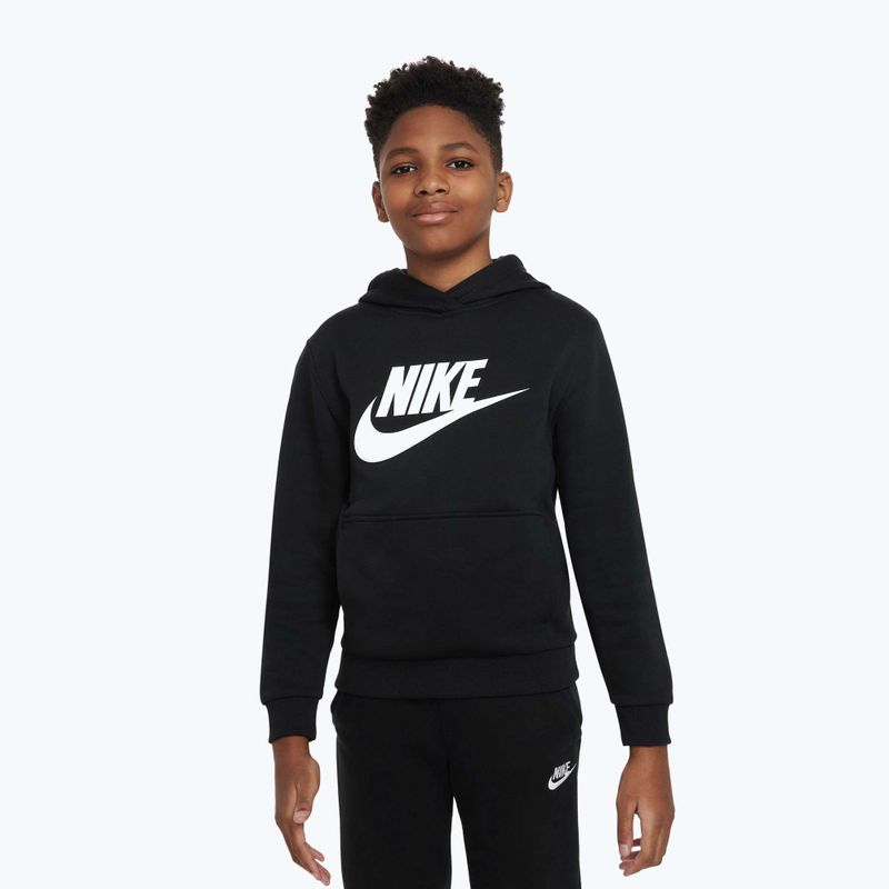 Kinder Nike Club Fleece Hoodie schwarz/weiss 5