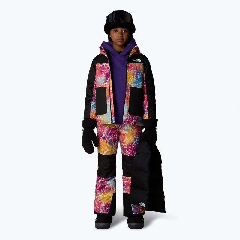 Skihose Kinder The North Face Freedom Insulated radiant poppy blowing wind print 2
