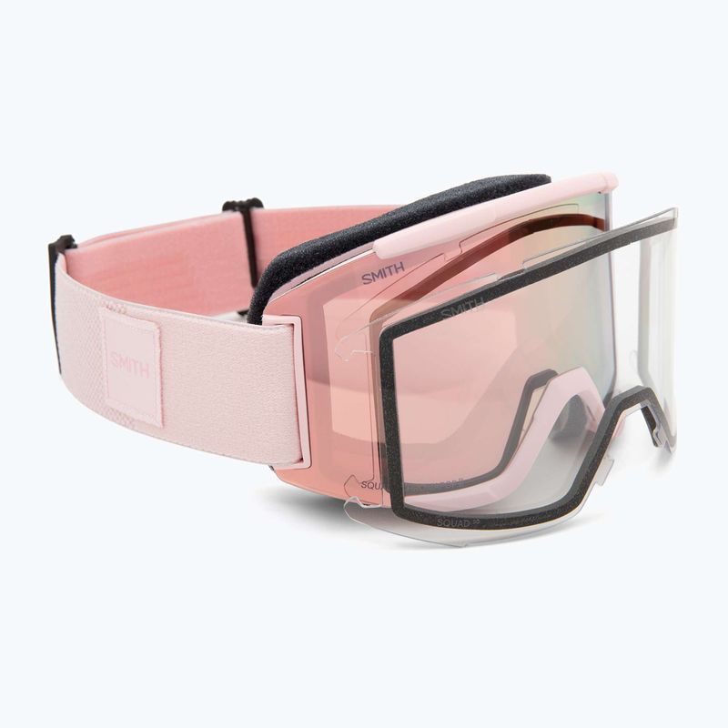 Skibrille Smith Squad carnation/chrp everyday rose gold mirror/clear