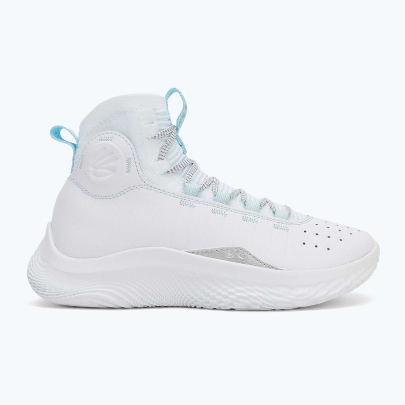 Under Armour CURRY 4 FLOTRO Basketball Schuhe weiß/stream/metallic silber 2