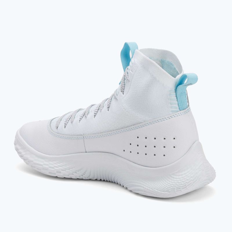 Under Armour CURRY 4 FLOTRO Basketball Schuhe weiß/stream/metallic silber 3