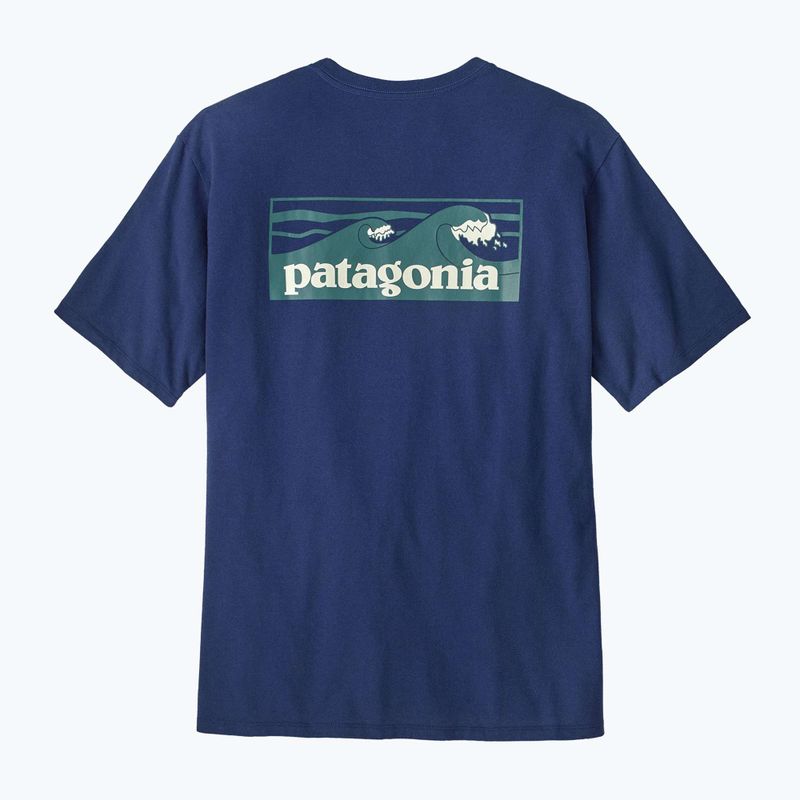 Herren Patagonia Boardshort Logo Tasche T-shirt Responsibili clementi blau 3