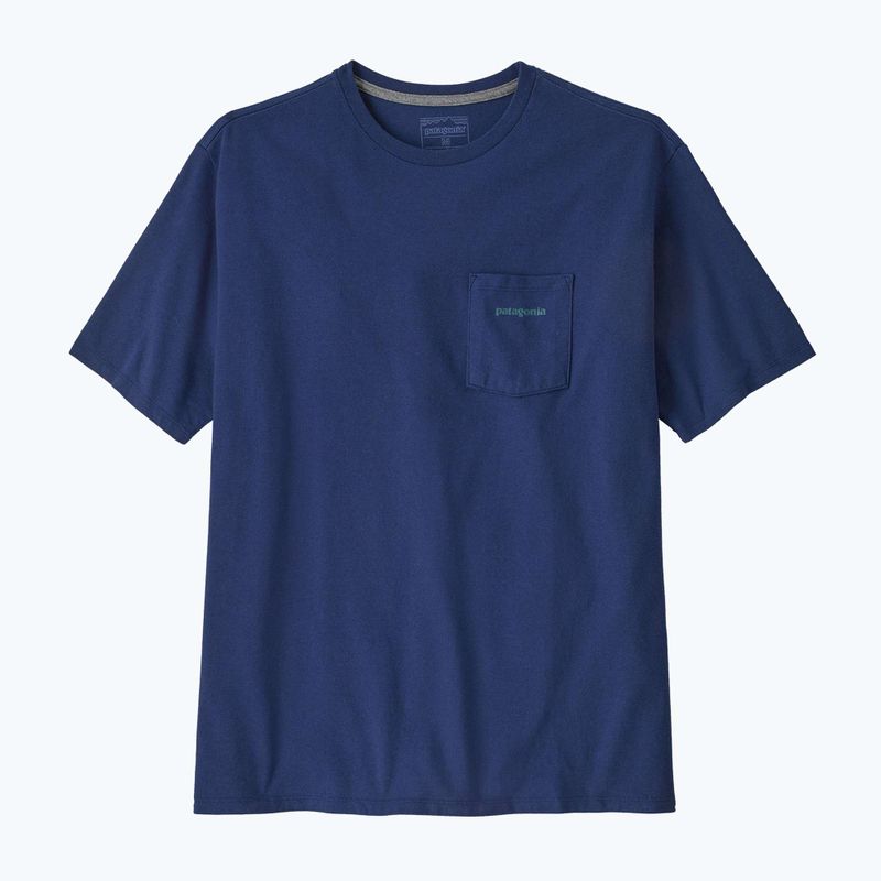 Herren Patagonia Boardshort Logo Tasche T-shirt Responsibili clementi blau 4