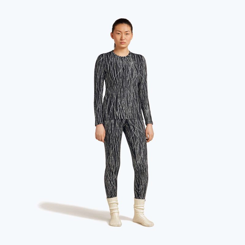 Damen Trekking-Longsleeve Icebreaker Merino 260 Tech Vertex Crewe Delta Lines AOP black/snow/j 2