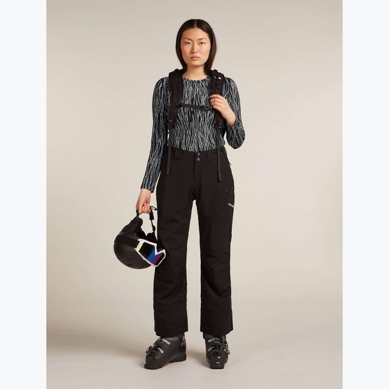 Damen Trekking-Longsleeve Icebreaker Merino 260 Tech Vertex Crewe Delta Lines AOP black/snow/j 8