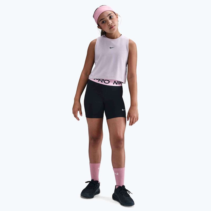 Nike Pro Dri-Fit 5" Kinder-Shorts schwarz/med soft pink/weiß 2