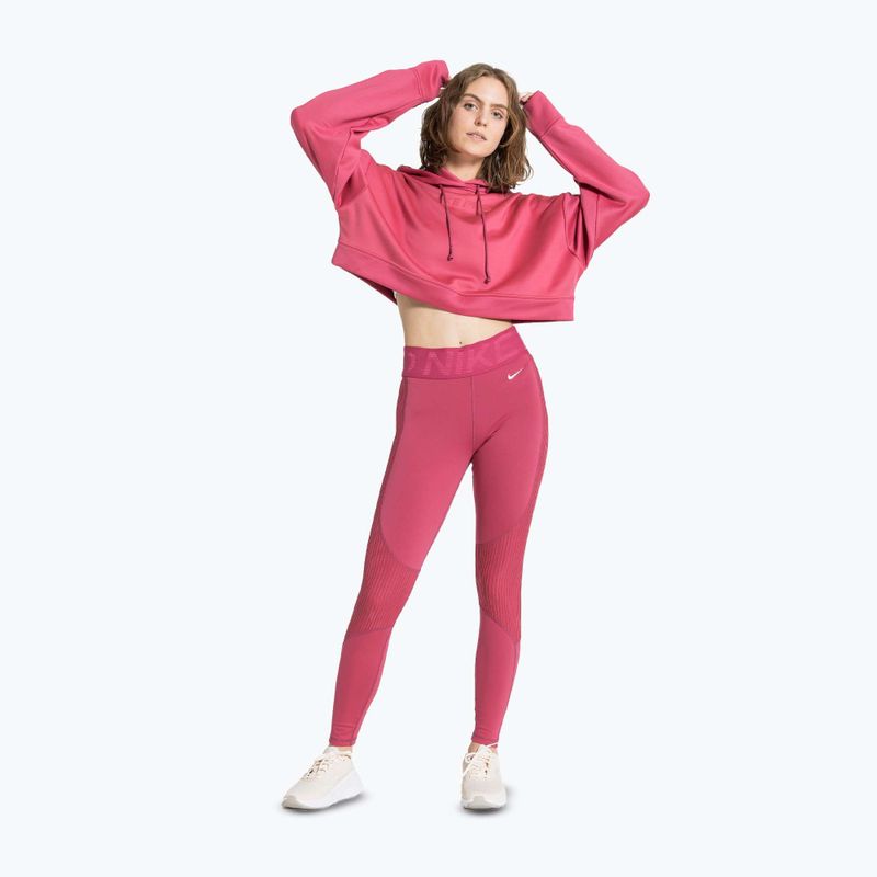 Damen Trainingsleggings Nike Pro High-Waisted sweet beet/white 5