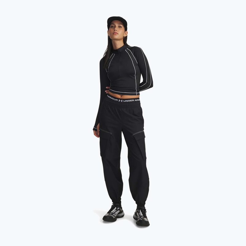 Damen Trainings-Longsleeve Under Armour ColdGear Textured 1/2 Zip black/white/metallic silver 2