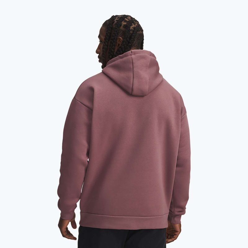 Herrenpullover Under Armour Project Rock Icon Hoody maroon mist/black 2