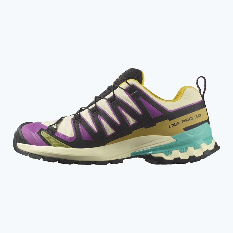 Damen Laufschuhe Salomon XA PRO 3D V9 GTX transparent gelb/schwarz/wasserfall 9