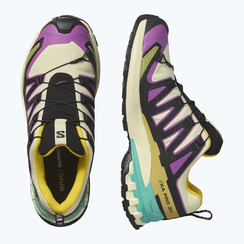 Damen Laufschuhe Salomon XA PRO 3D V9 GTX transparent gelb/schwarz/wasserfall 12