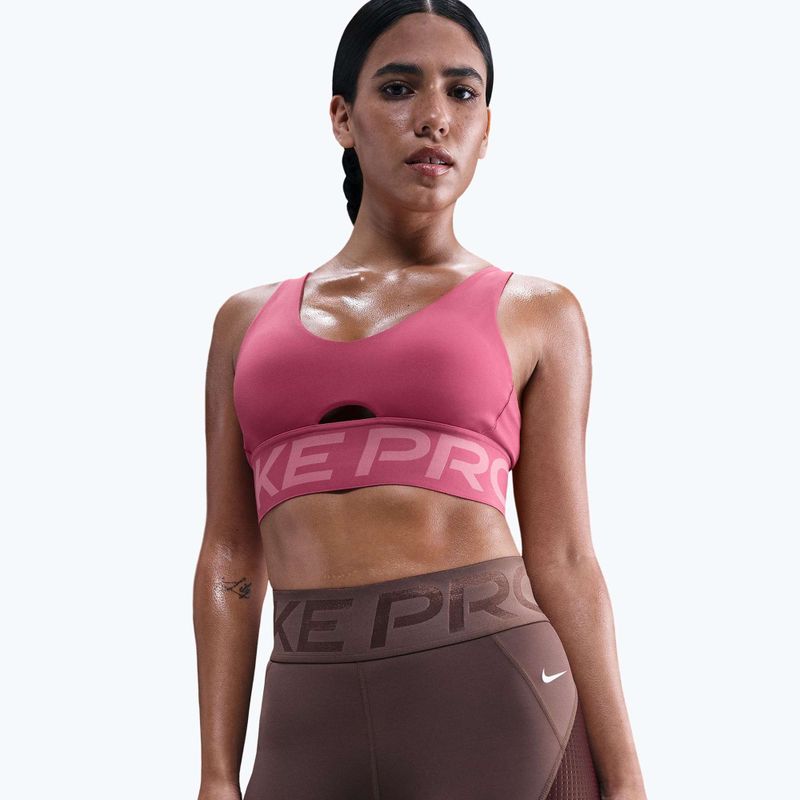 Damen-Shorts Nike Pro Sculpt High Waisted 5" Biker tattoo/burgundy crush/white 4